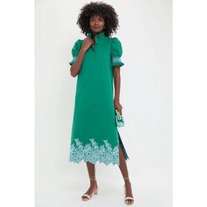 Hyacinth House Eliza Midi Dress in Green & Baby Blue XSmall New Womens